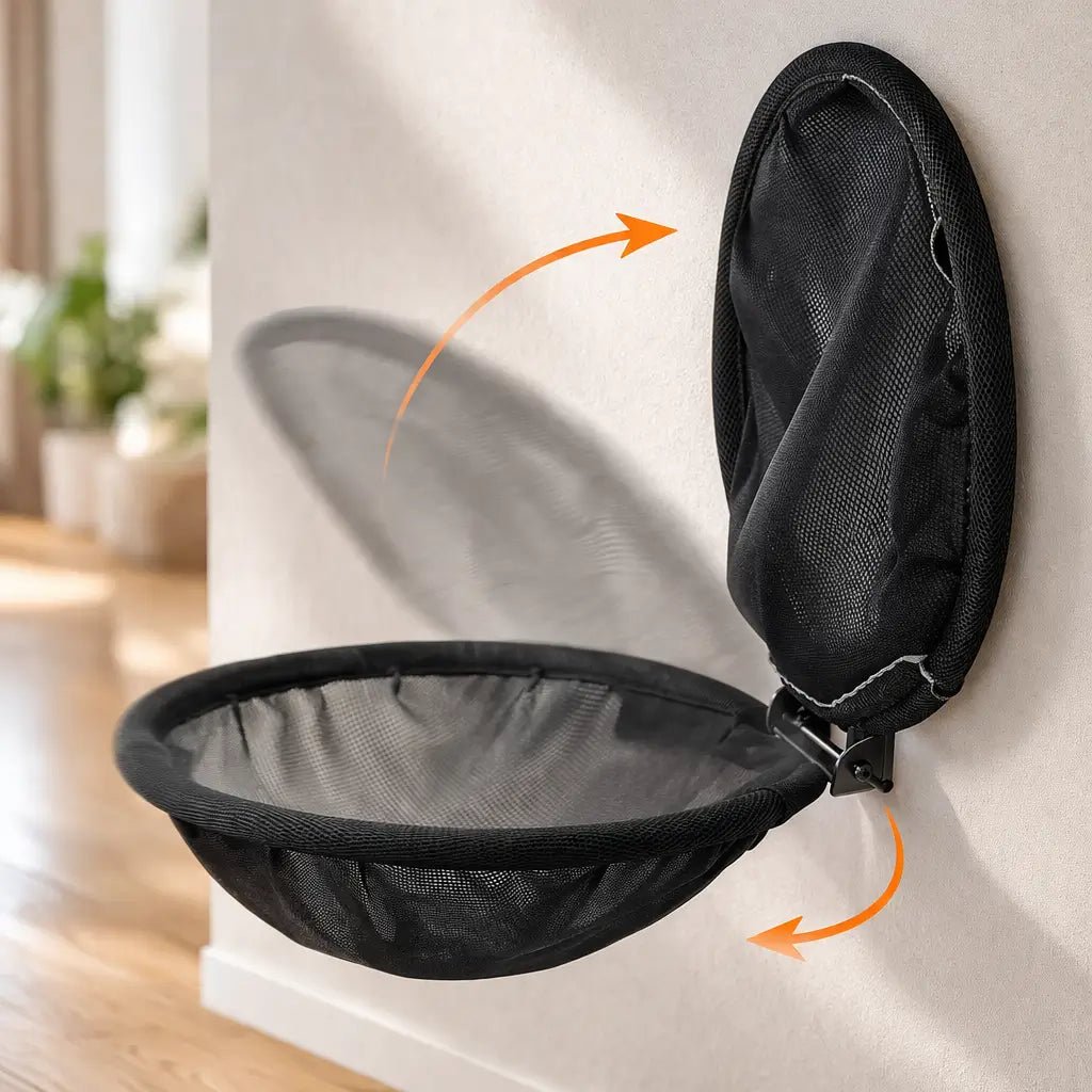 Wall-Mounted Cat Hammock, Foldable Mesh Cat Bed with Metal Frame, 40cm Lounging Area - Homvista