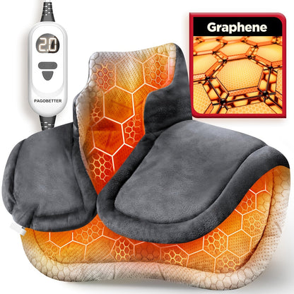 Weighted Graphene Electric Heating Pad, Neck & Back Wrap, 6 Heat Settings - Homvista