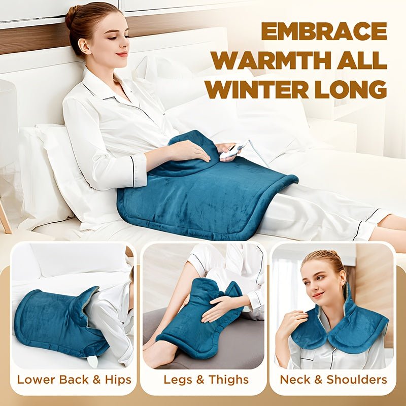 Weighted Graphene Electric Heating Pad, Neck & Back Wrap, 6 Heat Settings - Homvista