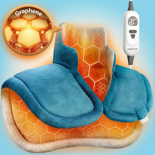 Weighted Graphene Electric Heating Pad, Neck & Back Wrap, 6 Heat Settings - Homvista