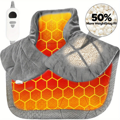 Weighted Graphene Electric Heating Pad, Neck & Back Wrap, 6 Heat Settings - Homvista