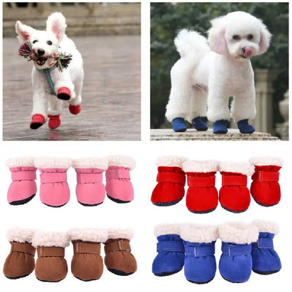 Winter Dog Boots, Insulated Water-Resistant Paw Shoes with Non-Slip Soles - Homvista