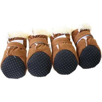 Winter Dog Boots, Insulated Water-Resistant Paw Shoes with Non-Slip Soles - Homvista