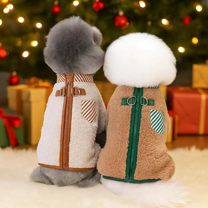 Winter Dog Coat, Warm Dog Jacket with Zip Closure & Front Pocket for Small to Medium Dogs - Homvista