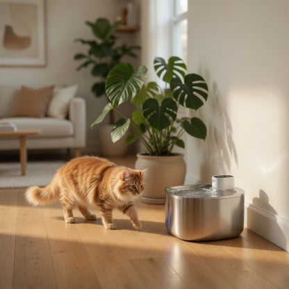 Wireless Cat Water Fountain, 1.5L Cordless Pet Fountain with Adjustable Flow & Quiet Pump - Homvista