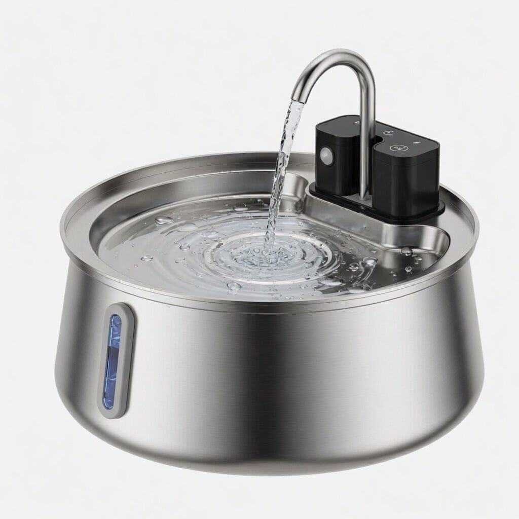 Wireless Cat Water Fountain, 2L Cordless Pet Fountain with Adjustable Flow Rate & Rechargeable Battery - Homvista