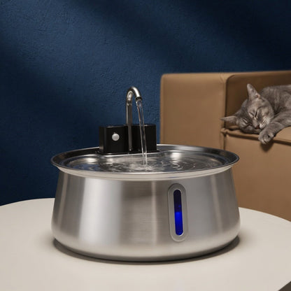 Wireless Cat Water Fountain, 2L Cordless Pet Fountain with Adjustable Flow Rate & Rechargeable Battery - Homvista
