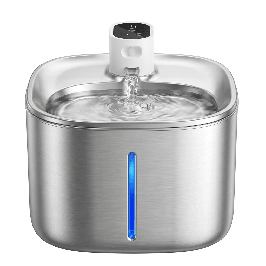 Wireless Cat Water Fountain, 2L Cordless Pet Fountain with Adjustable Flow & Rechargeable Battery - Homvista