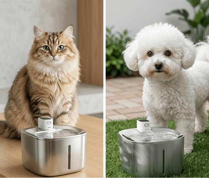 Wireless Cat Water Fountain, 2L Cordless Pet Fountain with Adjustable Flow & Rechargeable Battery - Homvista