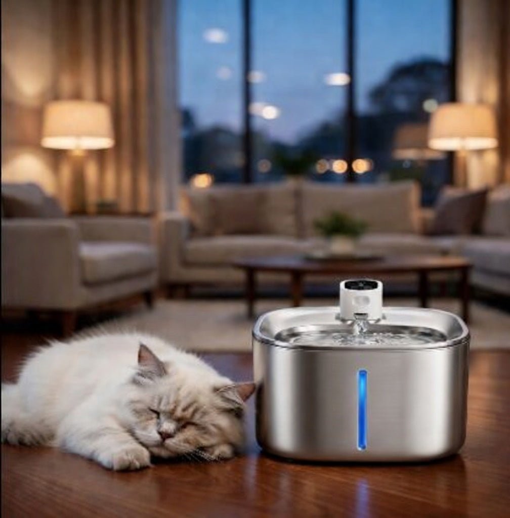 Wireless Cat Water Fountain, 2L Cordless Pet Fountain with Adjustable Flow & Rechargeable Battery - Homvista