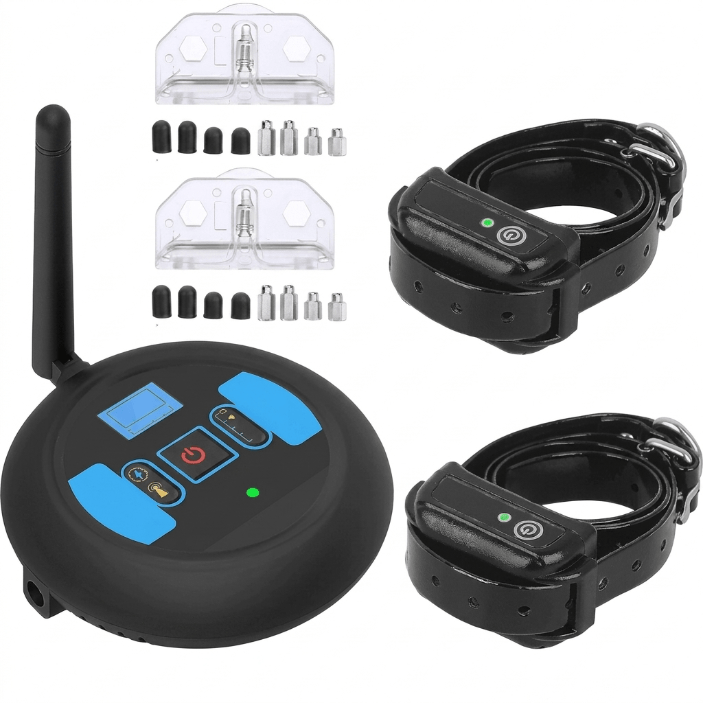Wireless Dog Fence & Training Collar, 500m Boundary System with Waterproof Receiver for Up to 3 Dogs - Homvista