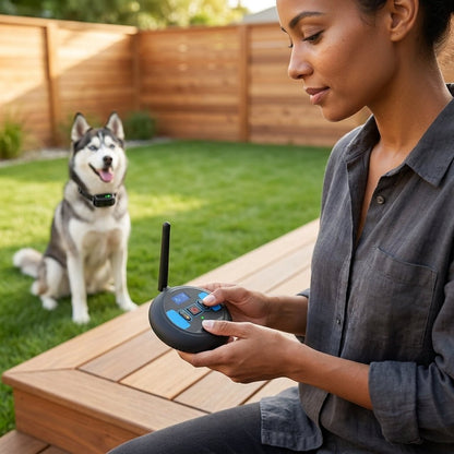 Wireless Dog Fence & Training Collar, 500m Boundary System with Waterproof Receiver for Up to 3 Dogs - Homvista
