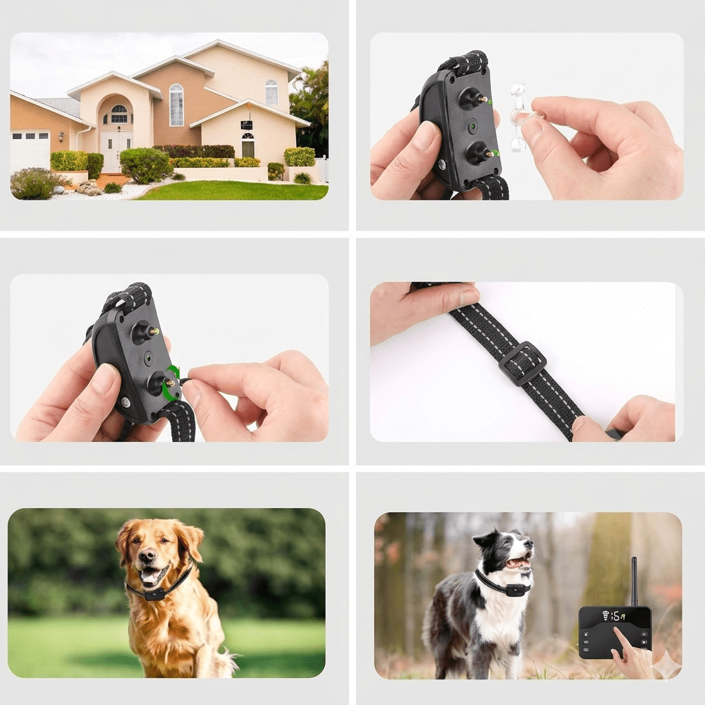 Wireless Dog Fence & Training Collar, 65–1640ft Boundary System for Up to 3 Dogs - Homvista