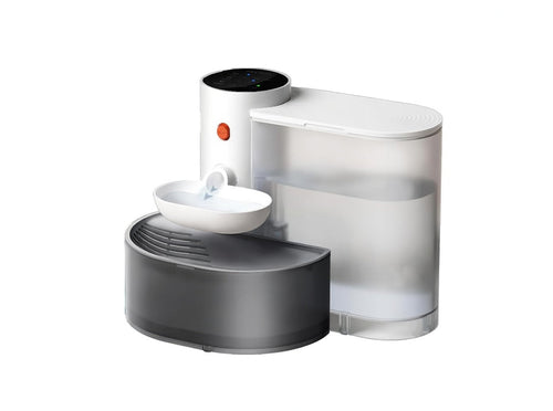 Wireless Pet Water Fountain, 3L Dual-Tank Cat Fountain with 2000mAh Battery & Separate Water Tanks - Homvista