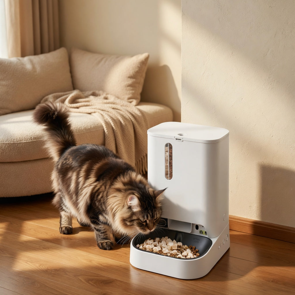 Smart Pet Feeder with Camera, Dual-Hopper Automatic Feeder with Pet Recognition & Meal Tracking - Homvista
